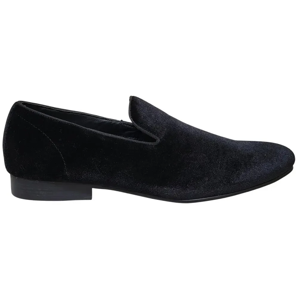 Steve Madden Men Laight Slip On Smoking Loafers Size US 8.5M Black Velvet